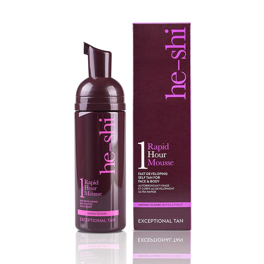 He-Shi Rapid 1 Hour Mousse Instant Selbstbräuner-Schaum – Formel für schnelles Trocknen ohne Streife