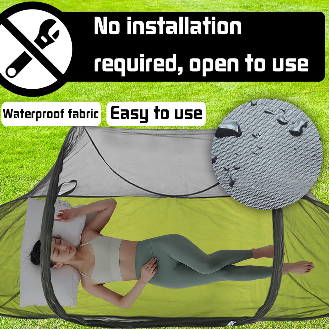 Moskitonetz Reise Faltbares Pop-Up – Mosquito Netz Bett 200x72x70cm Ultralight 360° Schutz, 210D Oxf
