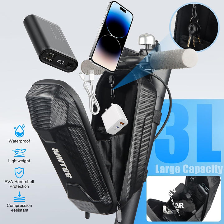 Handschellenschloss E Scooter Schloss mit Tasche 3L Leicht für Xiaomi Segway Ninebot, 8MM Anti-Diebs