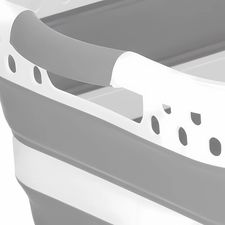 König Design Grosser Faltbarer Wäschekorb - 36L Tragbare Faltbare Wäschekörbe | Universelle Nutzung
