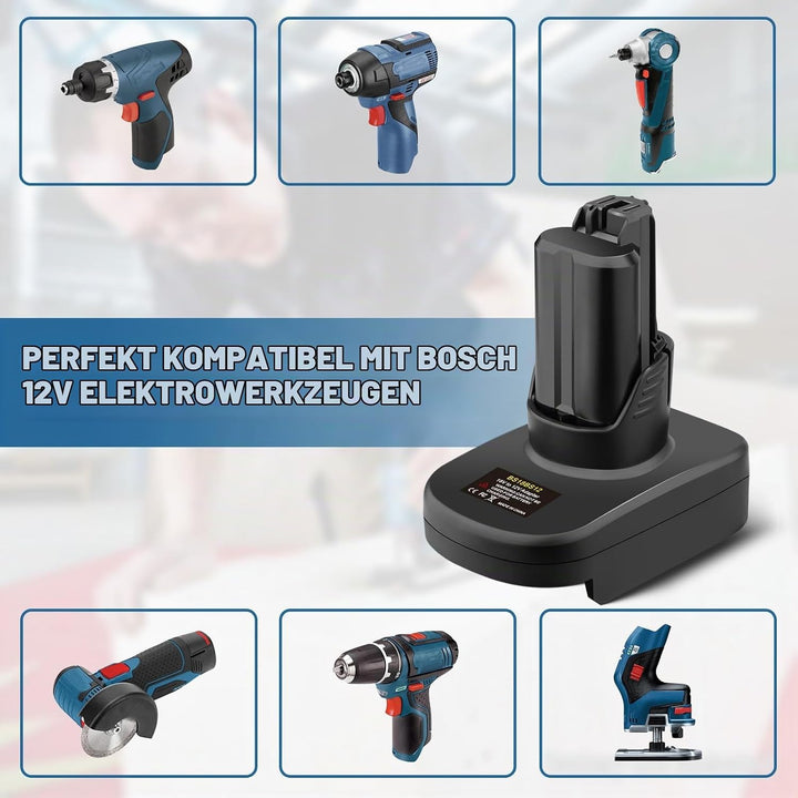 Adapter für Bosch 18v auf 12v Professional Akku, 18v zu 12v Step Down Converter für Bosch 18 Volt Ak