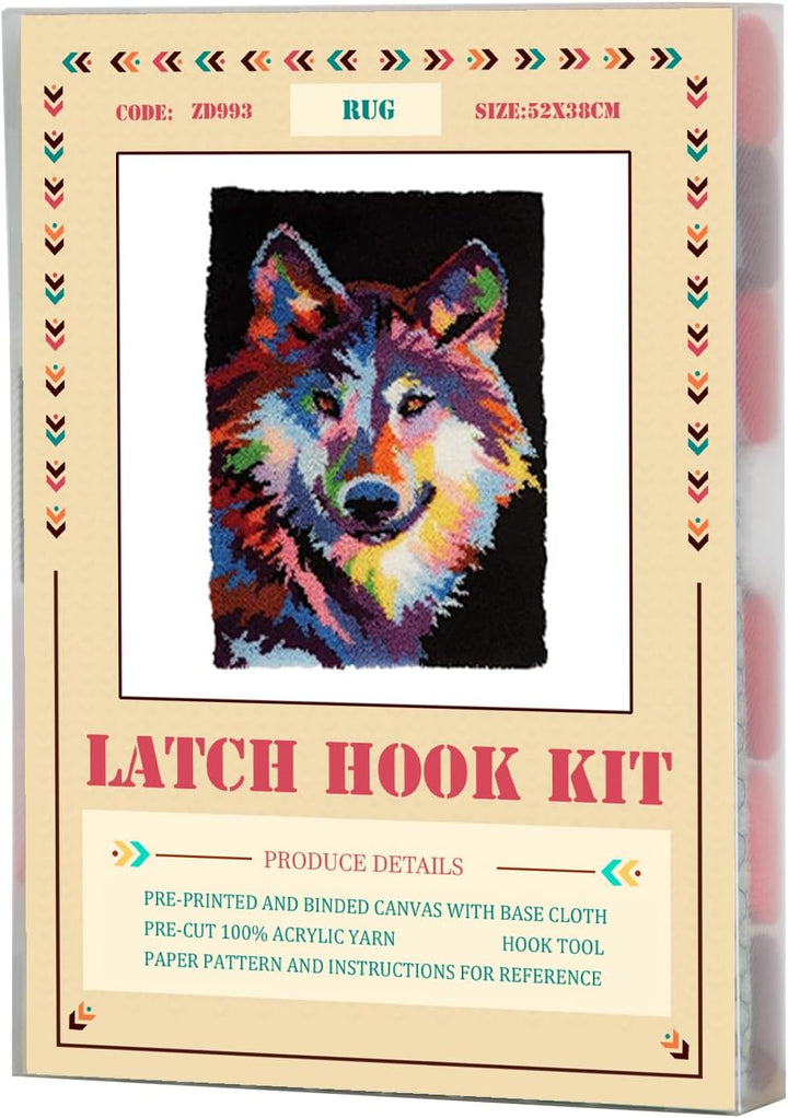 YOOTOM Knüpfteppich Zum Selber knüpfen, Knüpfsets Latch Hook Kit Selbst Knüpfen Set für Kinder und E