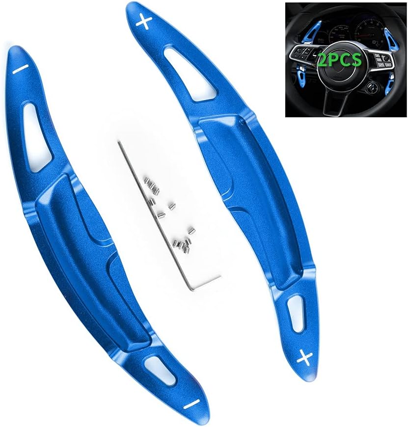 HIBEYO 2 Stücke für Porsche Lenkrad Schaltwippen Verlängerung Paddles Lenkrad für Porsche 718/918/91