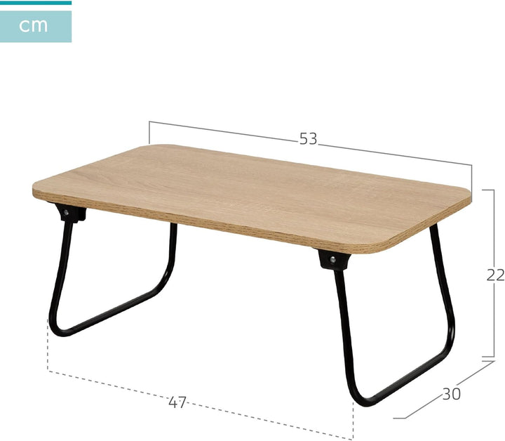 AKTIVE Max Home Klapptisch, 53 x 30 x 22 cm, Holz und Stahl, Bett-Tablett, Mehrzweck, Sofa, Laptop,