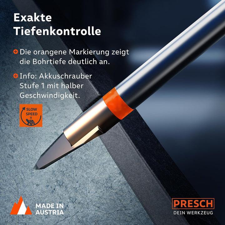 Presch Fliesenbohrer 8mm | Feinsteinzeug Bohrer für Keramik, harte Fliesen, Porzellan und Glas | Pro