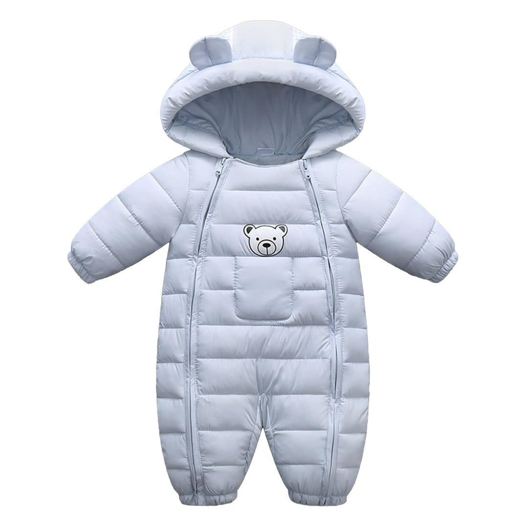 JiAmy Baby Schneeanzüge Winter Overall Strampler Mit Kapuze Outfits Bär Jungen Mädchen Spielanzug He