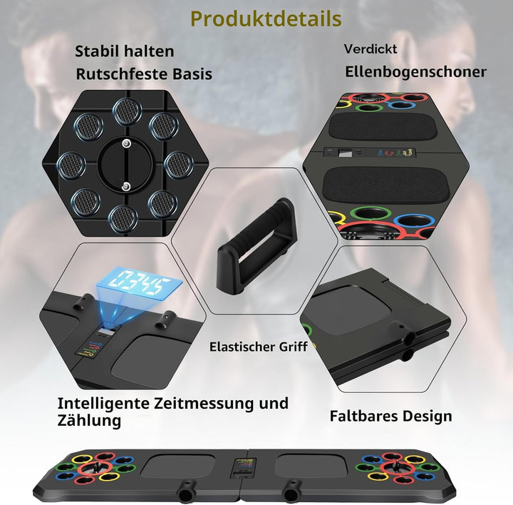 Liegestütze Brett 24 in 1 Push Up Board, Faltbares Multifunktions Liegestütz Liegestützbrett Bar Hom