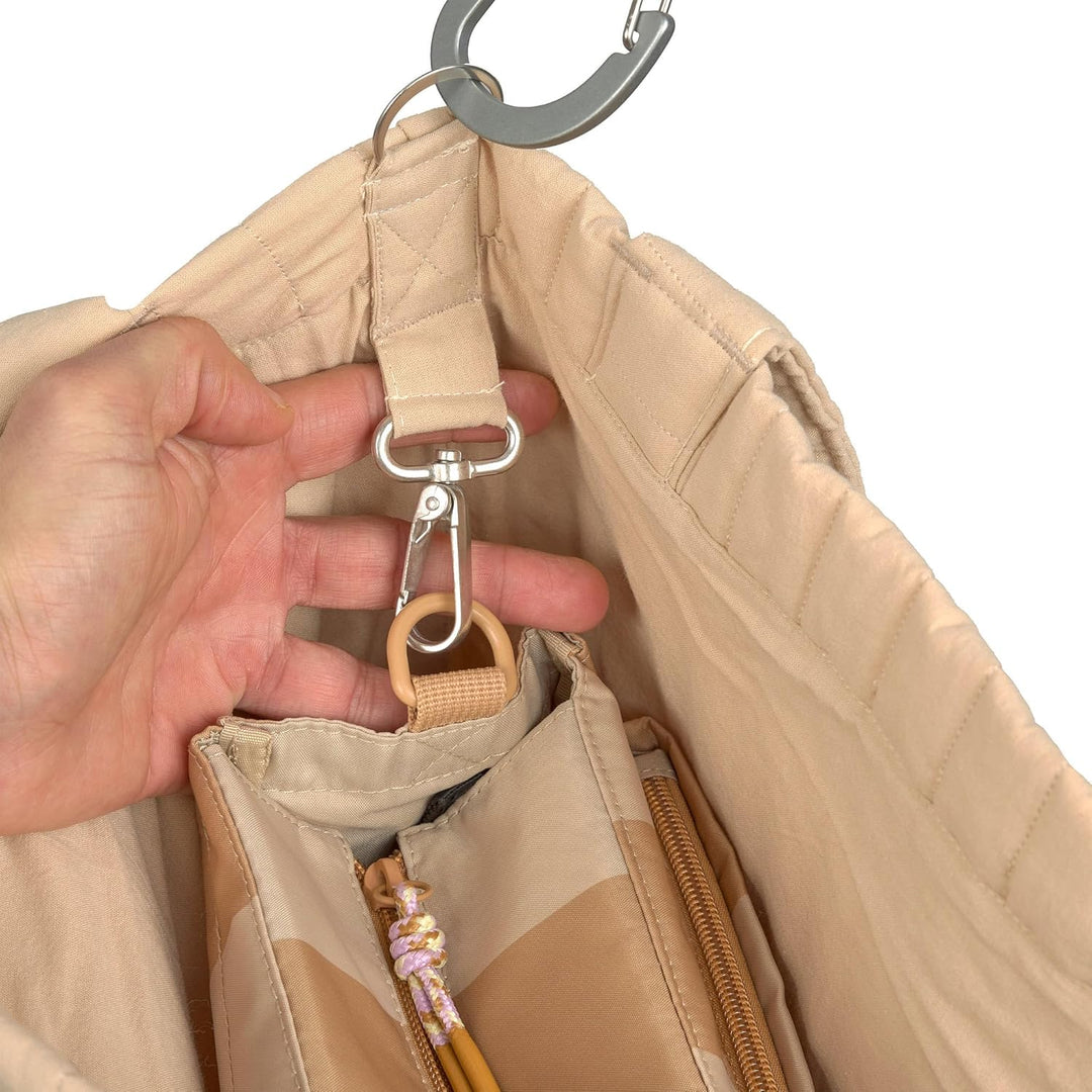 LÄSSIG Baby Wickeltasche Shopper mit Kinderwagenbefestigung/MIX Shopper Cotton beige, Beige