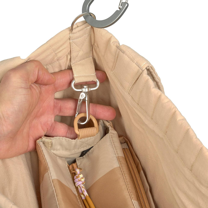 LÄSSIG Baby Wickeltasche Shopper mit Kinderwagenbefestigung/MIX Shopper Cotton beige, Beige