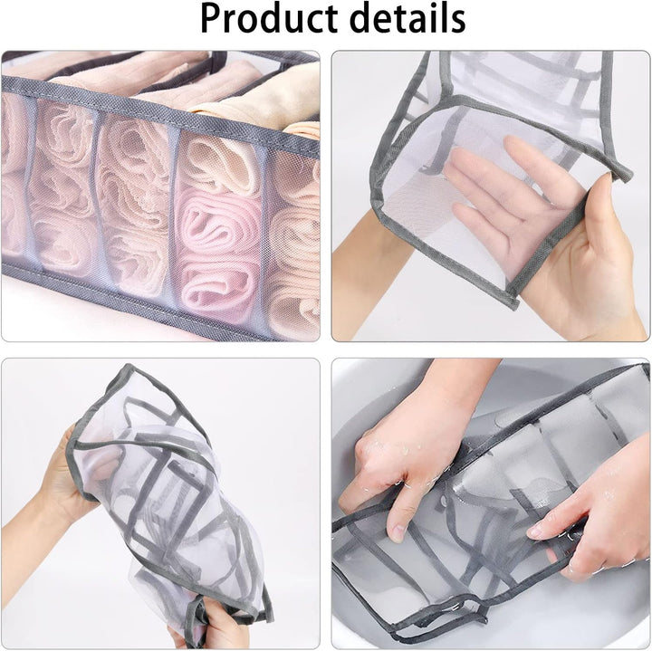 6 Stück Unterwäsche Schubladen Organizer Set, Schubladen Schrank Organizer Faltbar für Socken, Unter