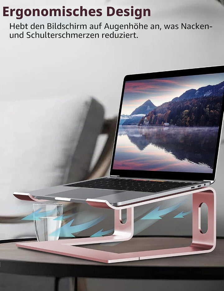 ALASHI Laptop-Ständer für Schreibtisch, Aluminium-Computer-Erhöhung, ergonomischer Notebook-Halter,