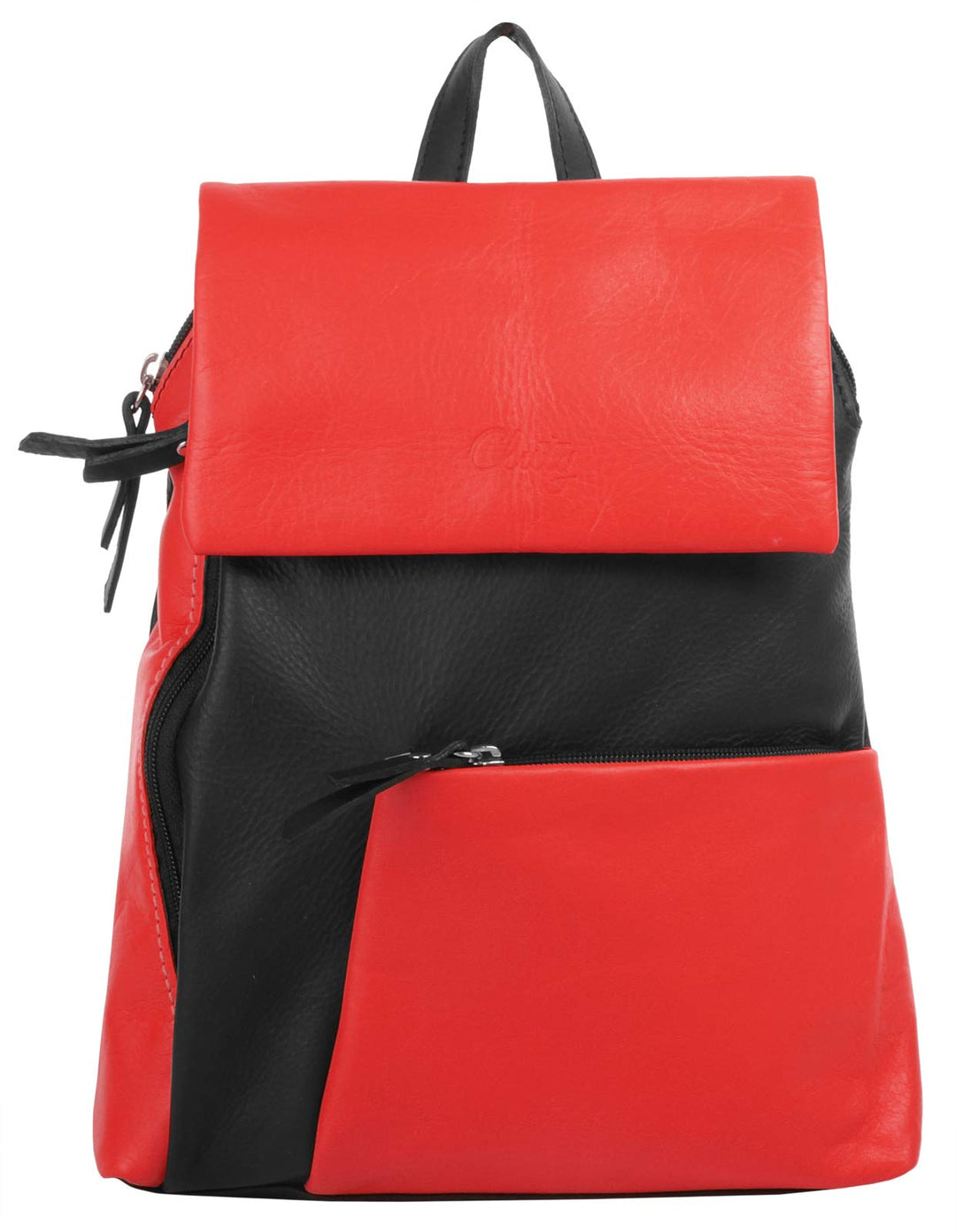 Cluty City-Rucksack Echt Leder Damen | Made in Italy, Daypack, Citybag, Schultertasche aus Leder | 0
