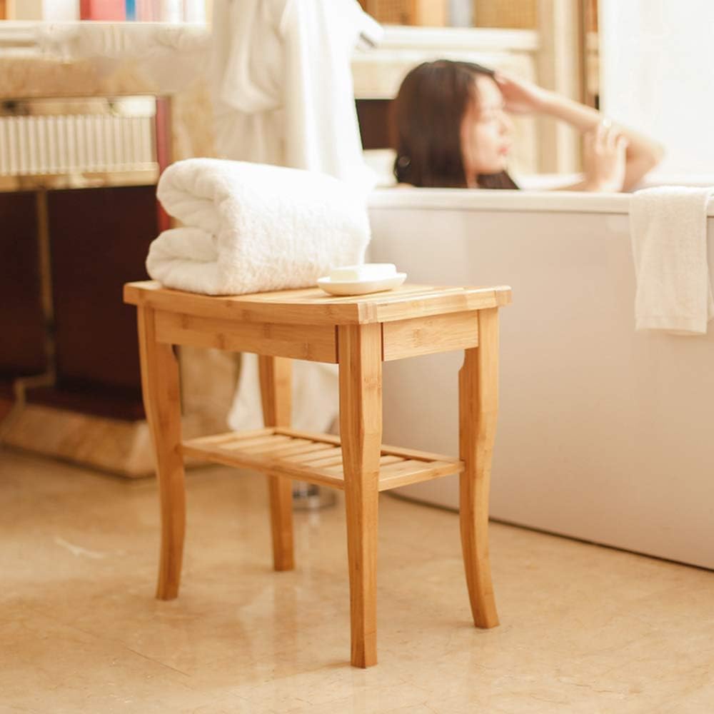 DlandHome Badhocker mit 2 Etagen Badezimmerhocker Duschhocker Badezimmer Hocker, Rutschfester Duschs