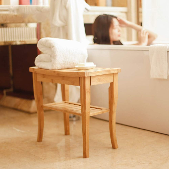 DlandHome Badhocker mit 2 Etagen Badezimmerhocker Duschhocker Badezimmer Hocker, Rutschfester Duschs