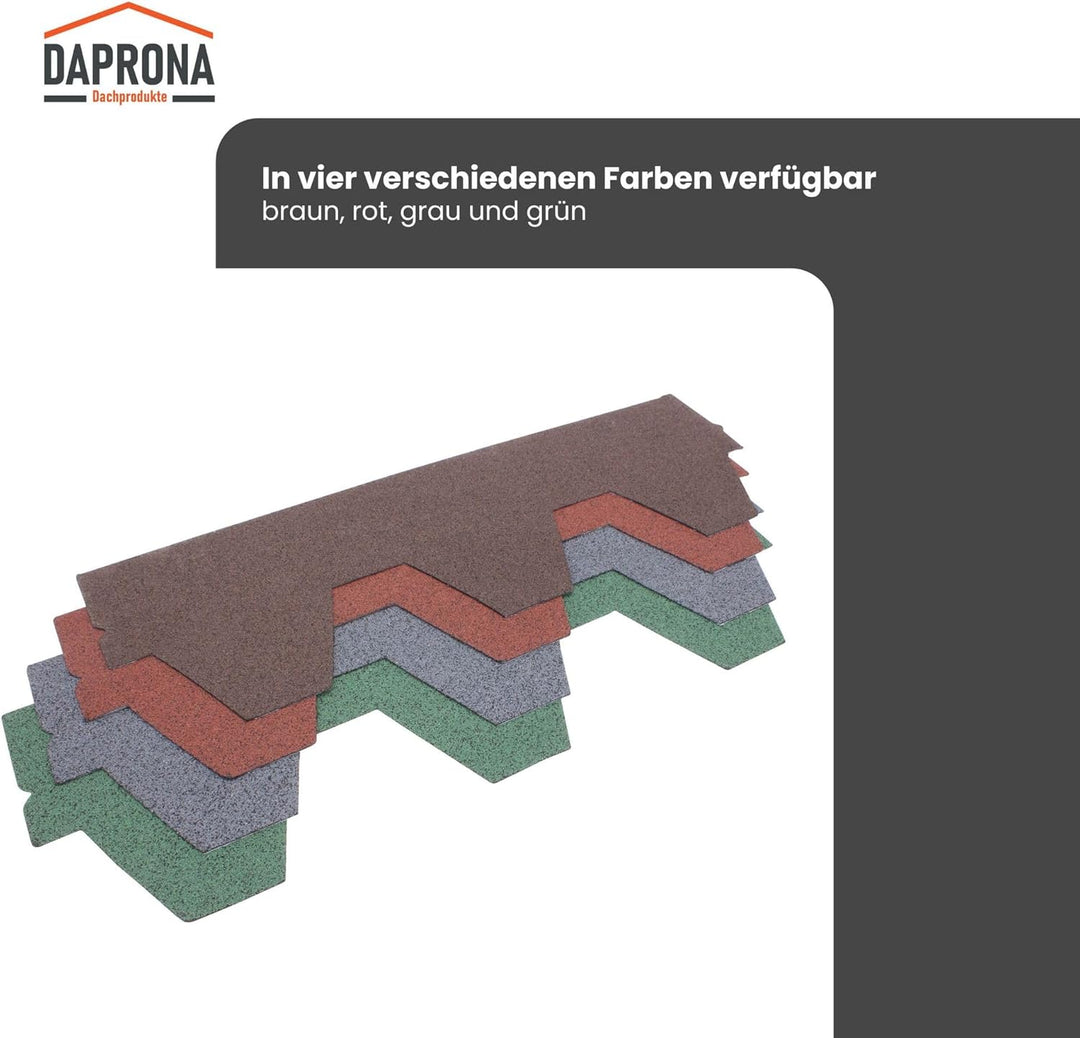DAPRONA Dachschindeln, Hexagonal Muster 1m x 32cm, 20 Stück Rot Bitumenschindeldach für Gartenhaus,