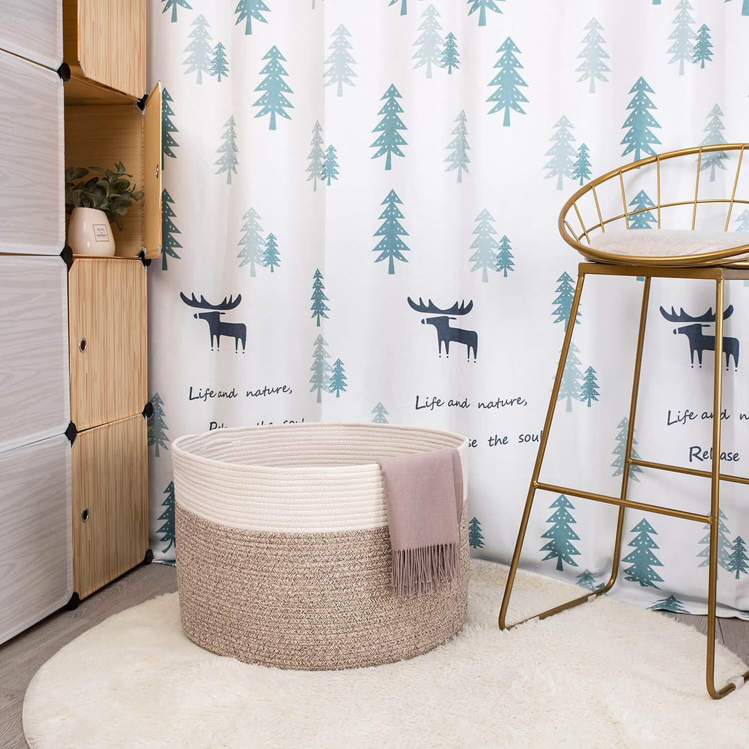 MINTWOOD Design Handtuchkorb, dekorativer gewebter Baumwollseilkorb, Baby- und Hundespielzeug-Aufbew