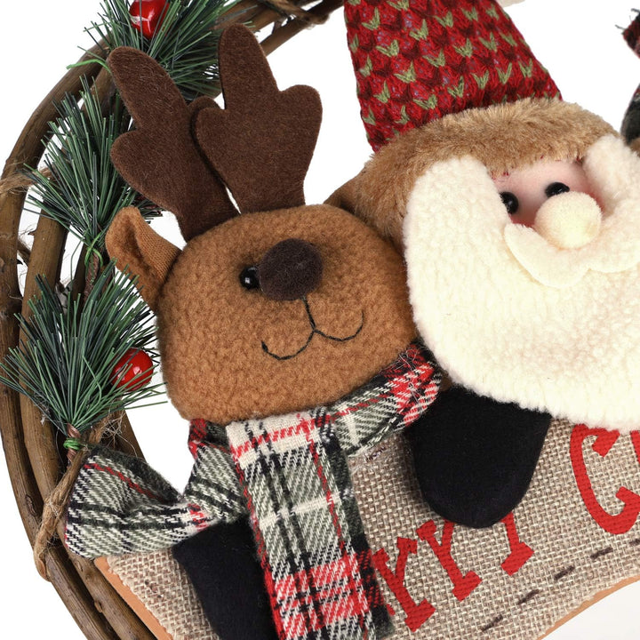 ITODA Weihnachten Kranz Dekoration Weihnachtskranz Schneemann Weihnachtsdeko Elch Weihnachtsgirlande