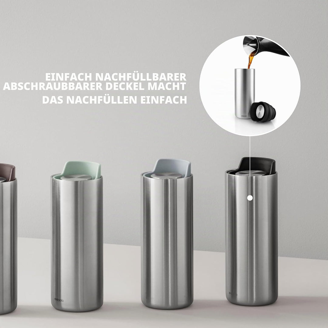 EVA SOLO | Urban To Go Cup Recycled |90% recycelter Edelstahl | Black Schwarz, Schwarz