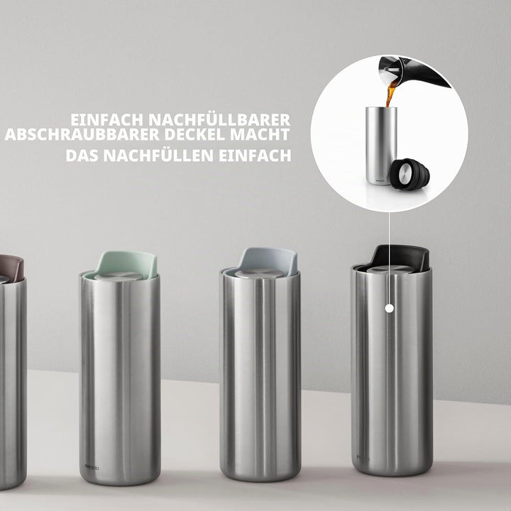 EVA SOLO | Urban To Go Cup Recycled |90% recycelter Edelstahl | Black Schwarz, Schwarz