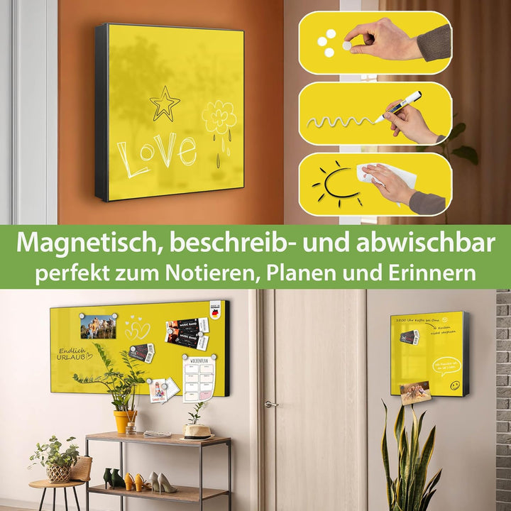 banjado Grosser Schlüsselkasten Metall - Schlüsselbox 30x30cm mit 32 Haken - Schlüsselkasten modern