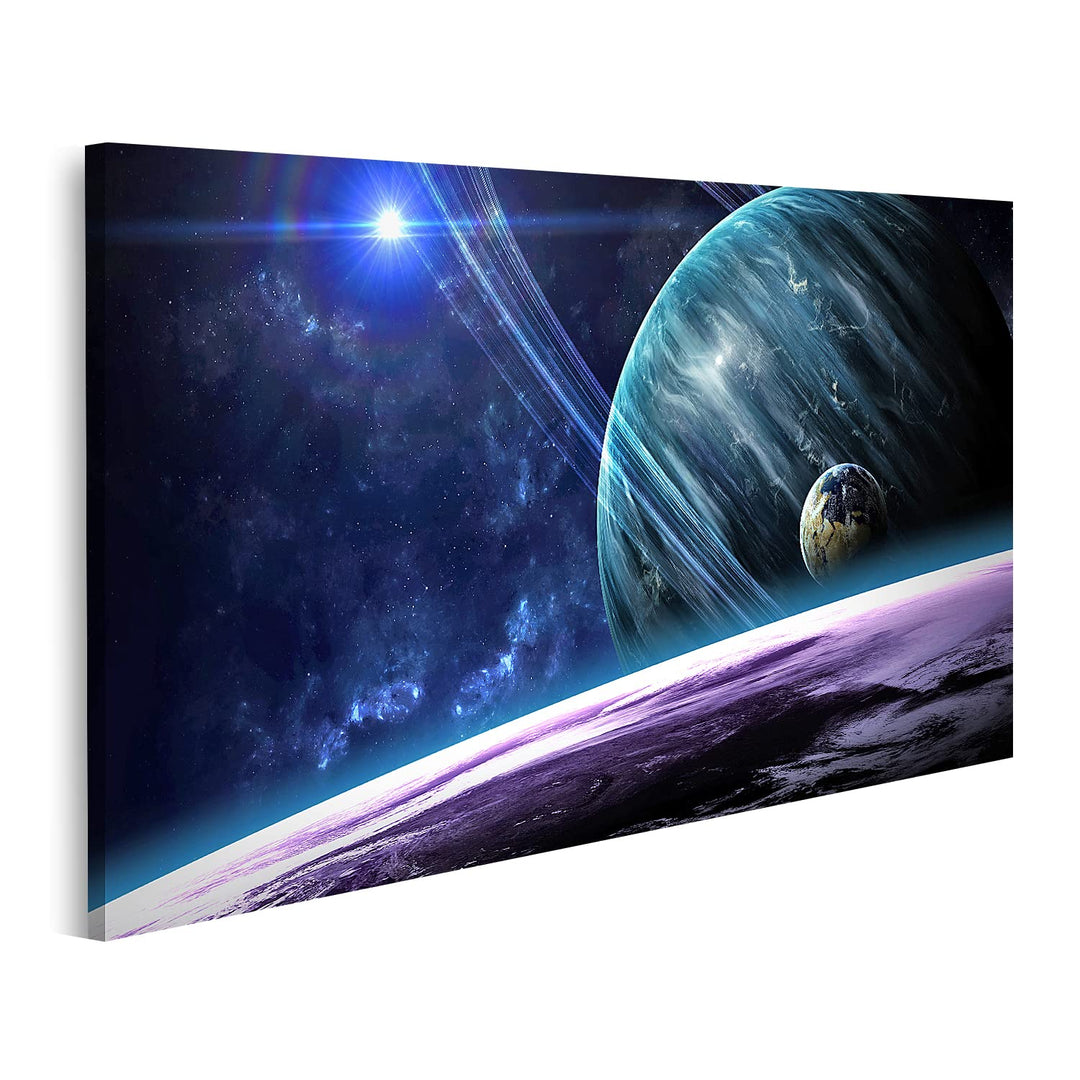 islandburner Bild auf Leinwand Universum Planeten Sternen Galaxien Im Weltall Bilder Wandbilder Post