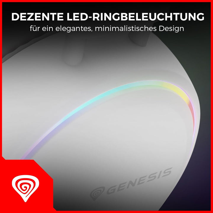Genesis Neon 613 G2 Gaming Headset mit Mikrofon Weiss, kabelgebundenes Over-Ear PC Headset, Gaming K