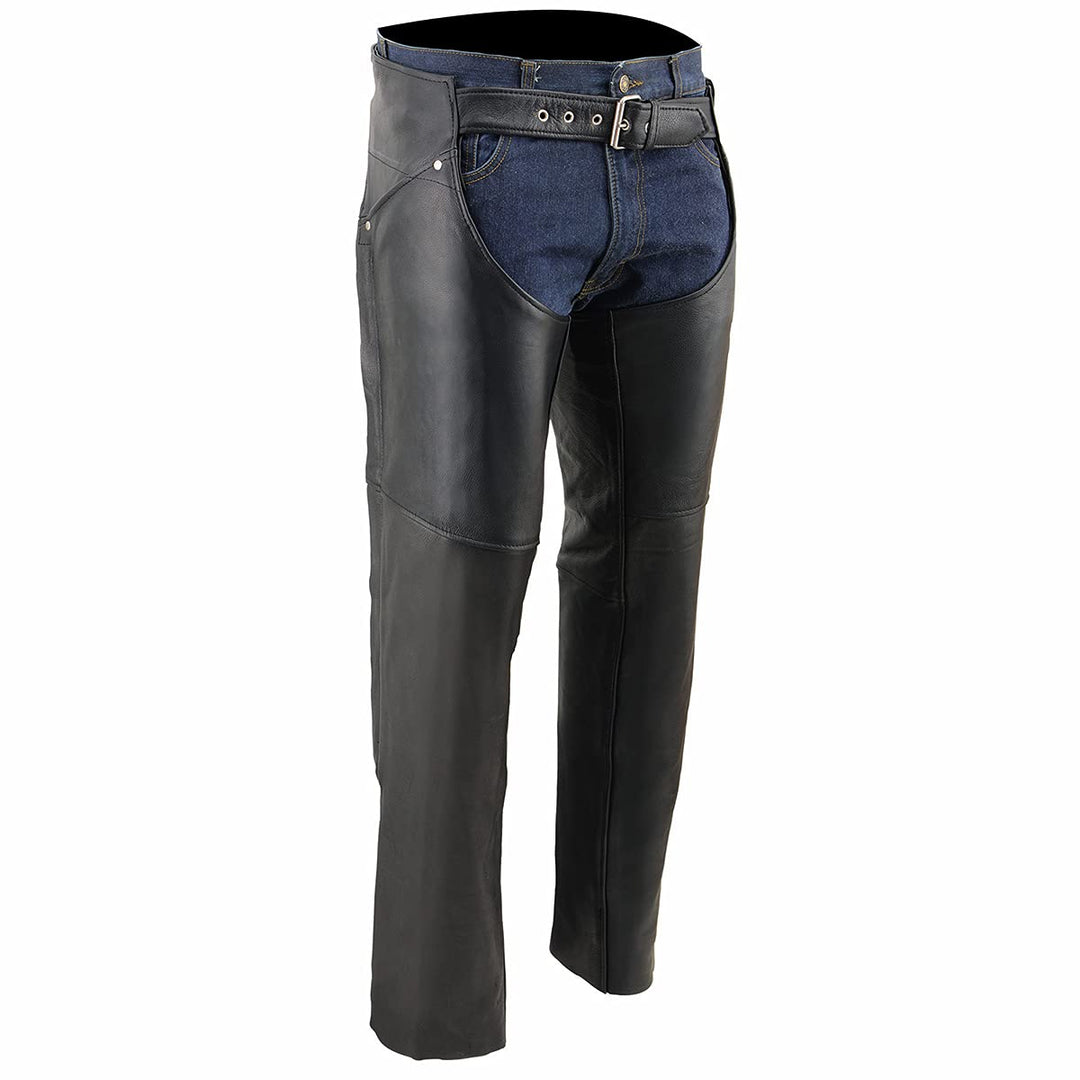 Milwaukee Leather ML1173 Damen-Hüftchaps aus Leder, klassisch, Schwarz, Grösse M, M