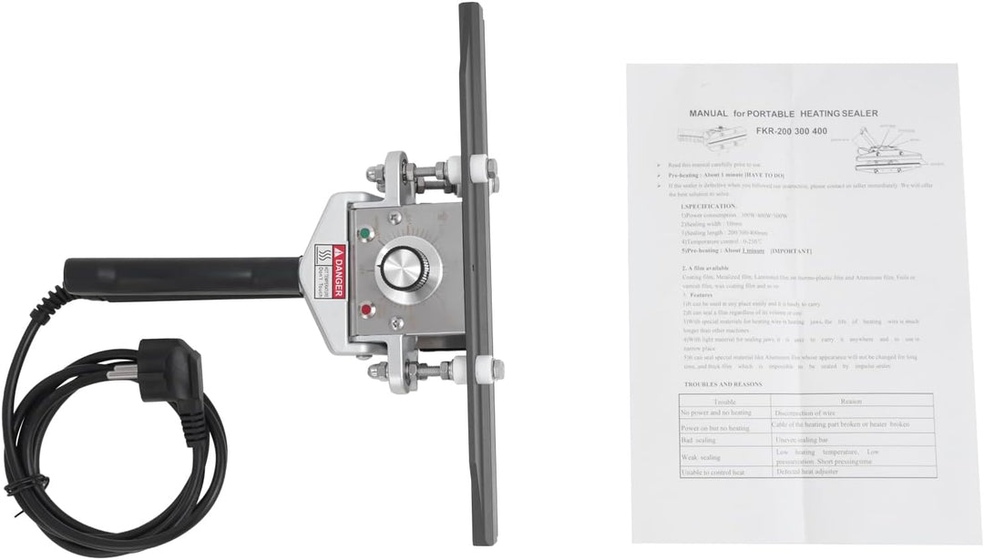 Handheld Crimp Heisssiegelgerät 500W Beutel Crimpen Heisssiegelmaschine 0–300 °C, Handheld Heisssieg