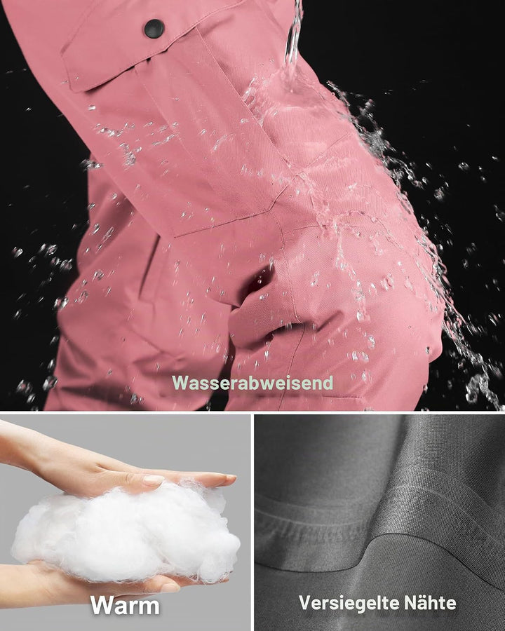 33,000ft Damen Skihose Outdoorhose Wasserdicht Winddichte Softshellhose Warme Gefütterte Thermohose