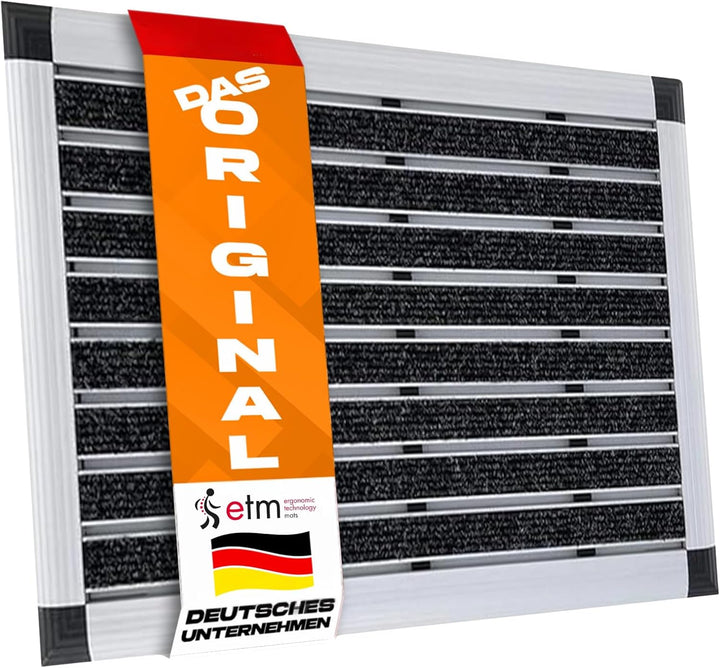 etm Alu Fussmatte Elegant Mat - effektiv reinigender Fussabtreter - Schmutzfangmatte in 2 Grössen -