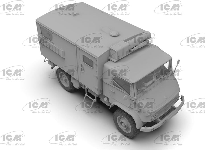 ICM ICM35136 1:35-Unimog S 404 w/Box Body, Bundeswehr LKW Massstab Modellbausatz