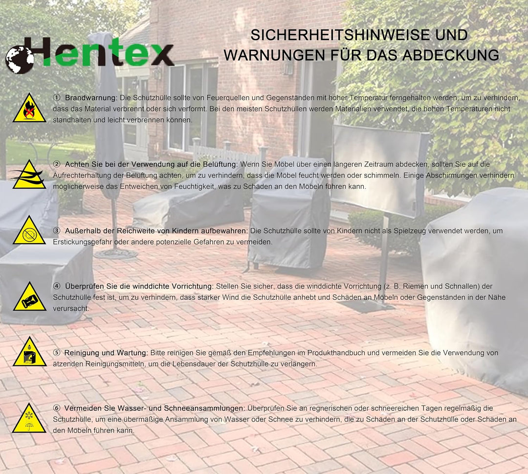 Hentex Schutzhülle Strandkorb, Strandkorb Schutzhülle, atmungsaktive Hülle für optimalen Schutz 165x