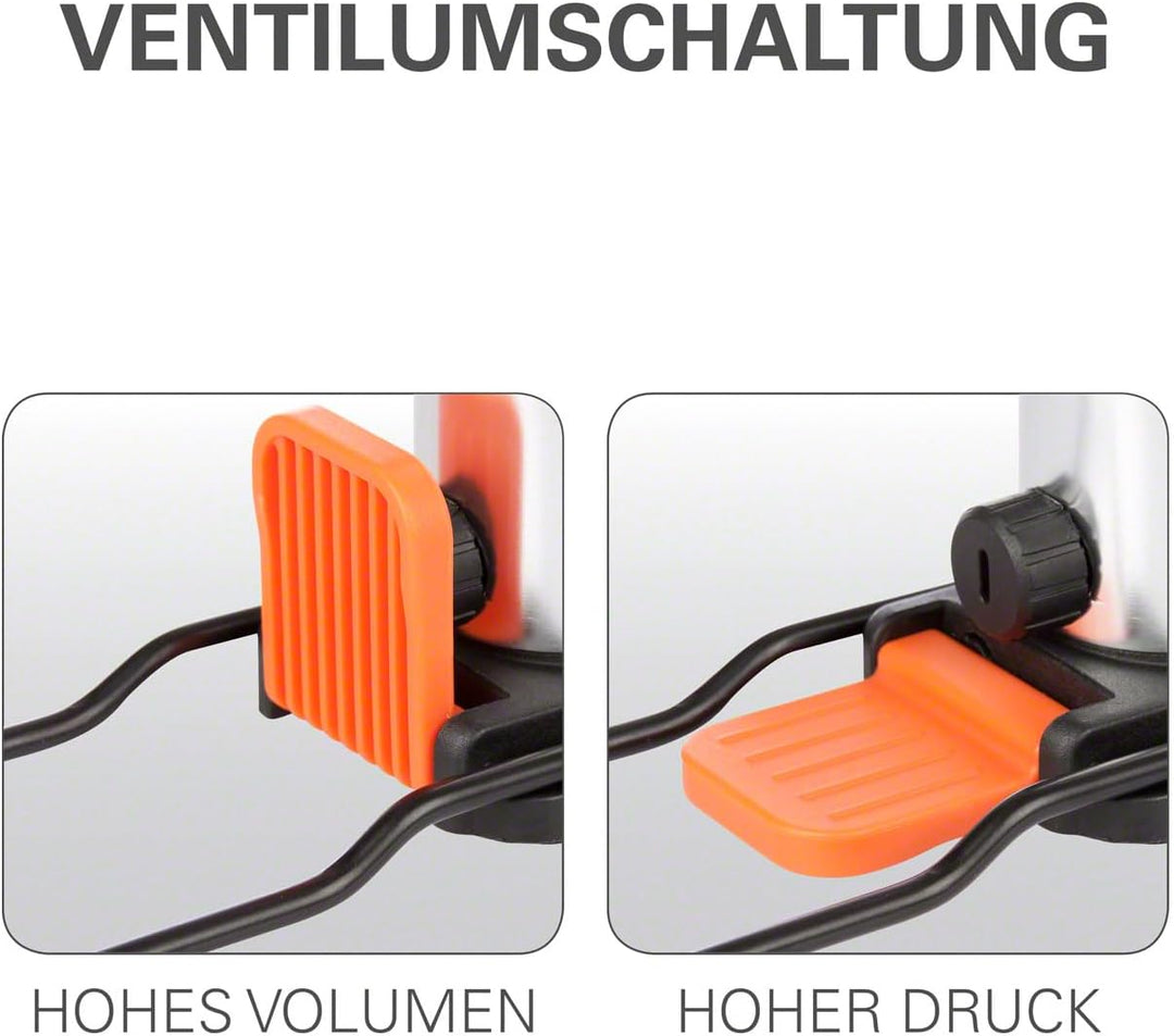Bikers Dream Mini Fusspumpe mit Adapter, 20 x 10 x 10 cm, Schwarz