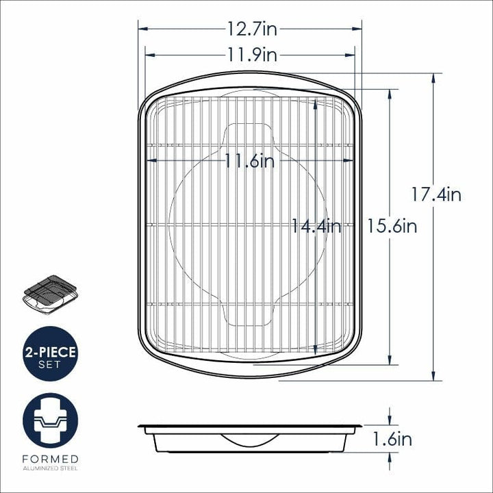 Nordic Ware Backblech, 43,4 x 31,5 x 3,6 cm, natur Aluminium, Aluminium