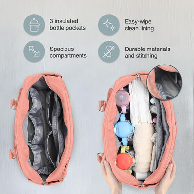 WELAVILA Wickeltasche, Wickeltaschen für Mama und Papa, mit Wickelauflage und isolierten Taschen Bab