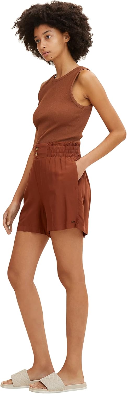 TOM TAILOR Denim Damen Stoff Bermuda Shorts 1031788 XL 29566 - Nut Brown, XL 29566 - Nut Brown