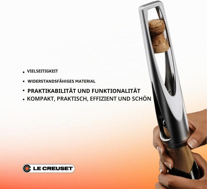 Le Creuset, Sekt-Öffner, Entkorken von Schaumweinflaschen, Black Metal, Zamak, SW-105S, 591390160006