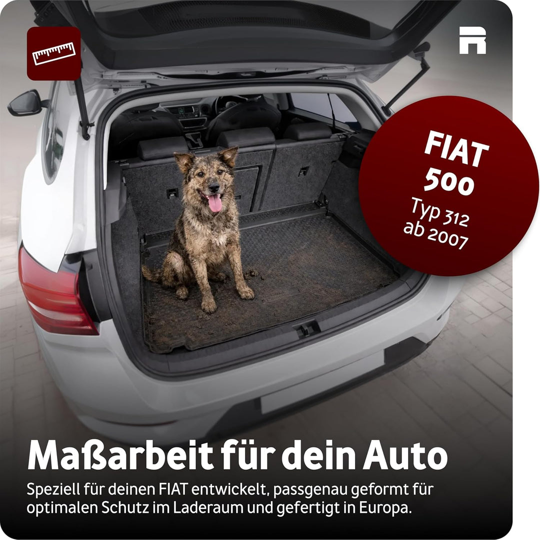 Recambo Kofferraumwanne passend für FIAT 500 | Typ 312 | ab 2007- | passgenau mit Rand