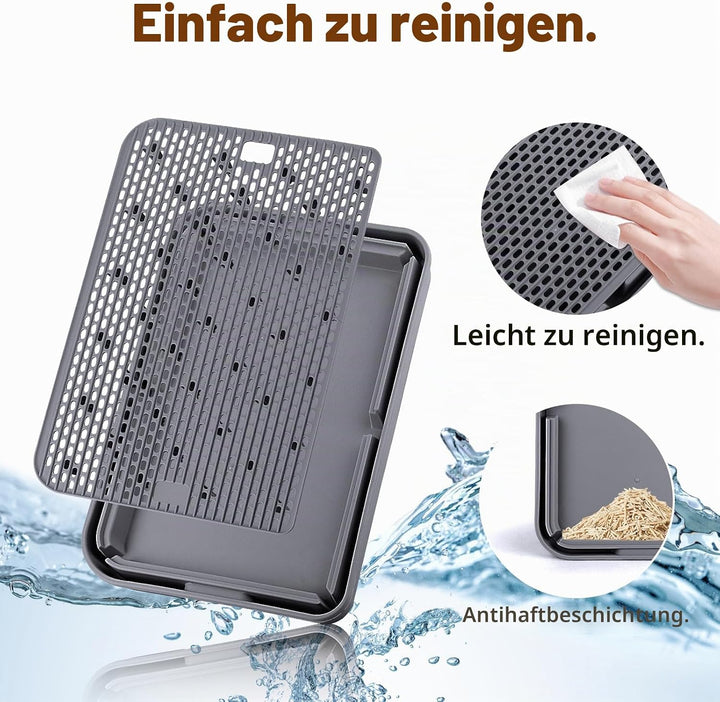 grosse Katzentoilette Rampe Matte, 42x30CM Katzentreppe, Katzenstreu Catcher für automatische selbst