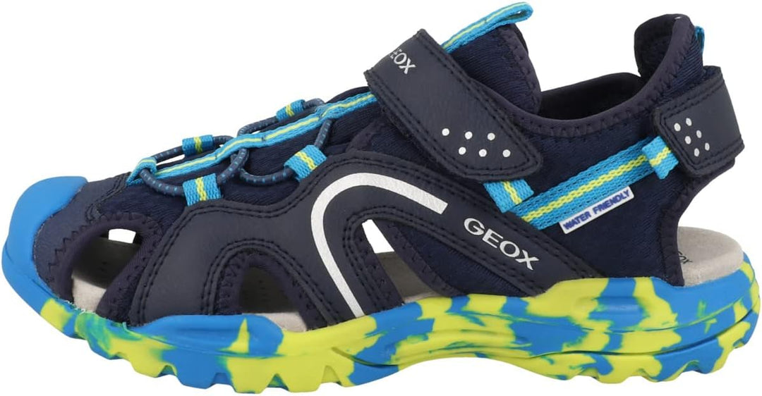 Geox Jungen J Borealis Boy Sandal 30 EU Navy Lime, 30 EU Navy Lime