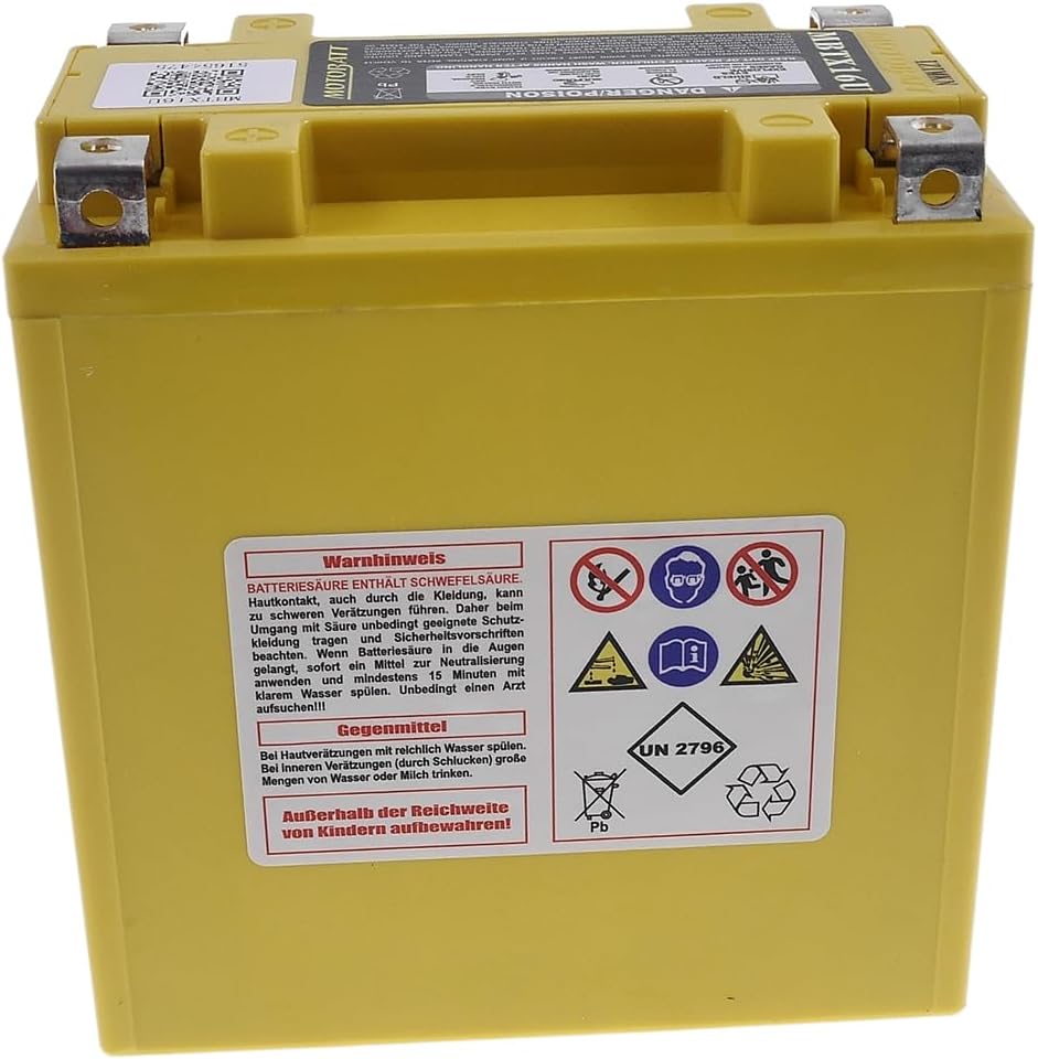 MOTOBATT Batterie MBTX16U, 4â Pin 12Â V 19â AH 151 x 87 x 161â mm