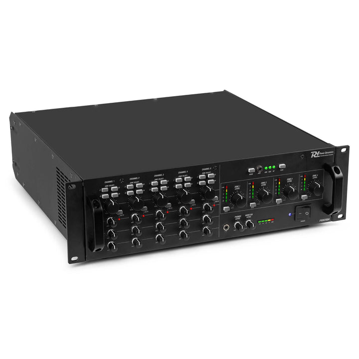 Power Dynamics PAM2004-4 Zonen Verstärker mit Bluetooth – 4x 200W – 100V & 4/8 Ohm – 4 Kanal Amplifi