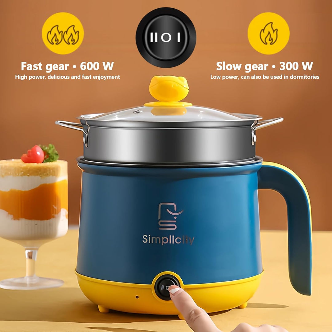 Elektrischer Hot Pot Mit Dampfgarer, Elektrische Hot Pot 1.8 L, Tragbare Mini Antihaft Multikocher,