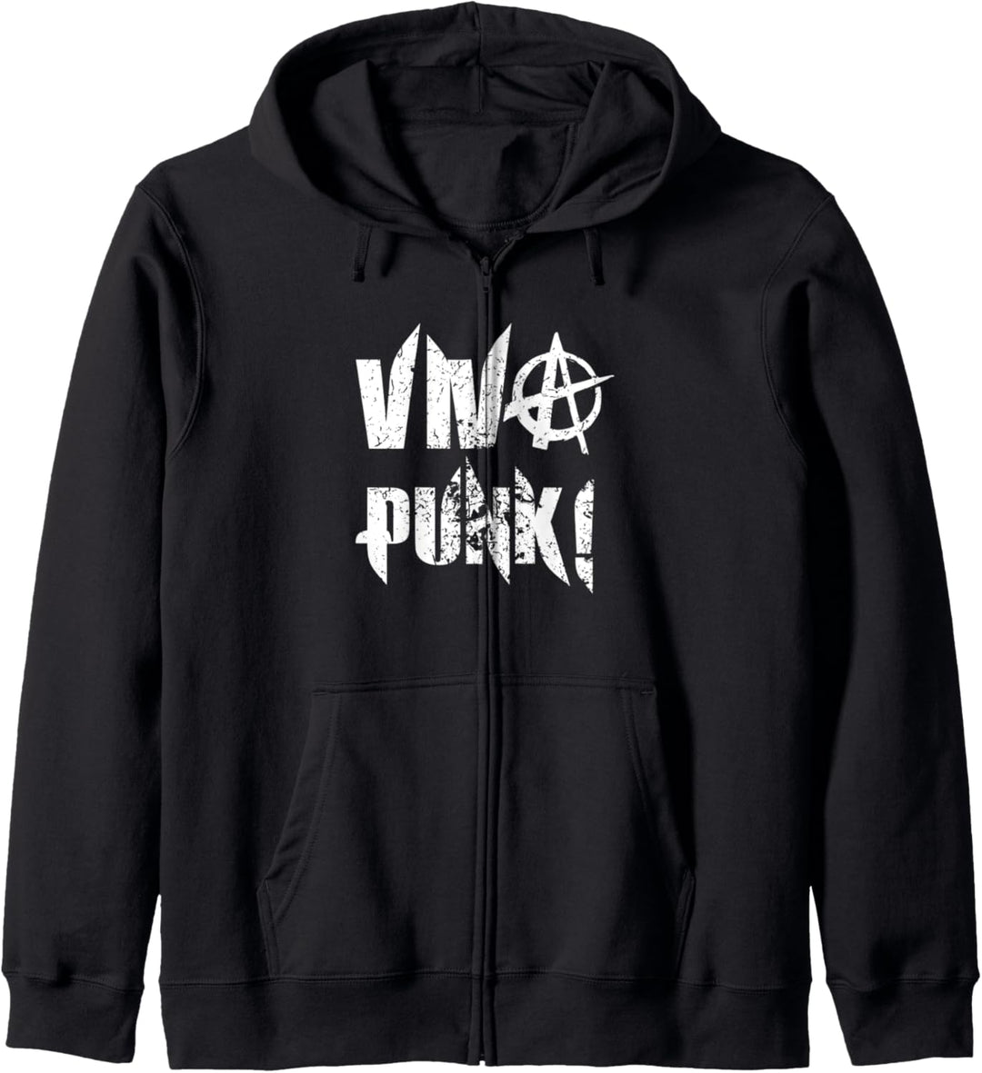 Viva Punk | Anarchie-Symbol | Rocker Punker Kapuzenjacke