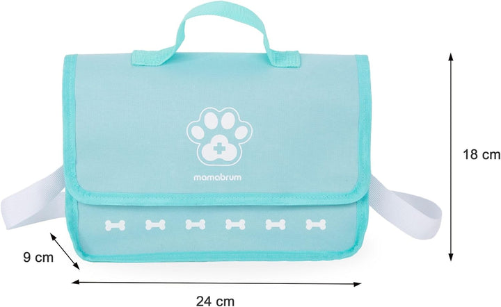 Mamabrum Holz Tierarzt Set für Kinder ab 3 Jahren - Kreatives Rollenspiel mit realistischem Zubehör