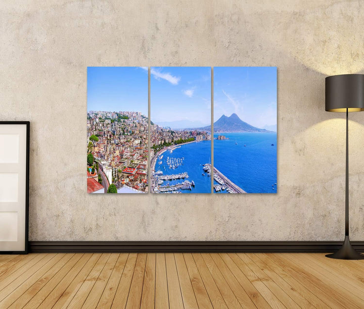 islandburner Bild auf Leinwand Napoli Schöne Küstenlinie Italien Bilder Wandbilder Poster Leinwand 1