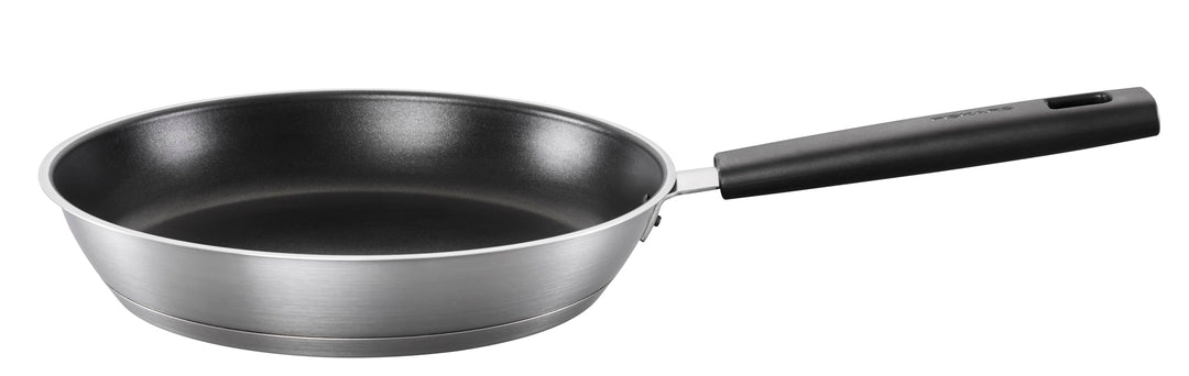 Fiskars Bratpfanne, Ø 26 cm, Für alle Kochfelder geeignet, Rostfreier Stahl/Kunststoff, Kratzfest, H