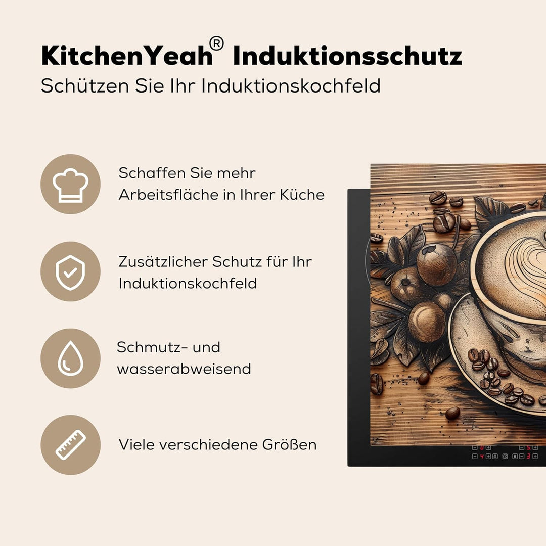 KitchenYeah© Herdabdeckplatte 77x59 cm Einteilig Küche Herdabdeckung Induktionsfeld Ceranfeld Herdab