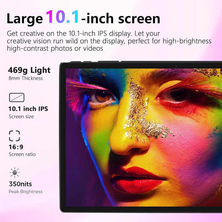 GOODTEL Neueste Tablet 10.1 Zoll Android mit 12GB RAM+128GB ROM 1TB TF, 5G+2.4G WiFi, GPS, Bluetooth