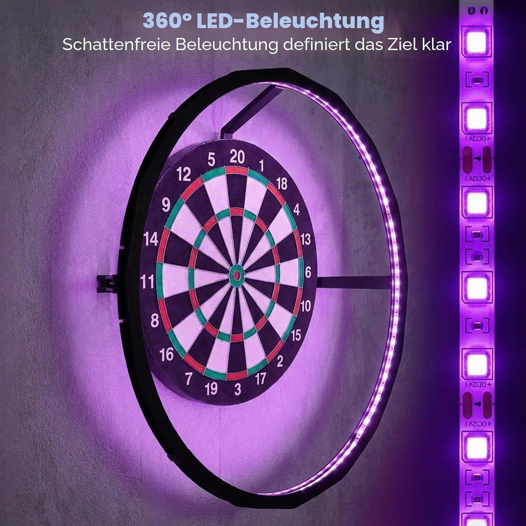 LED Dartboard Ring Licht, 360° Schattenfreie Beleuchtung mit 90 LEDs für Wohnzimmer - Helles LED Rin